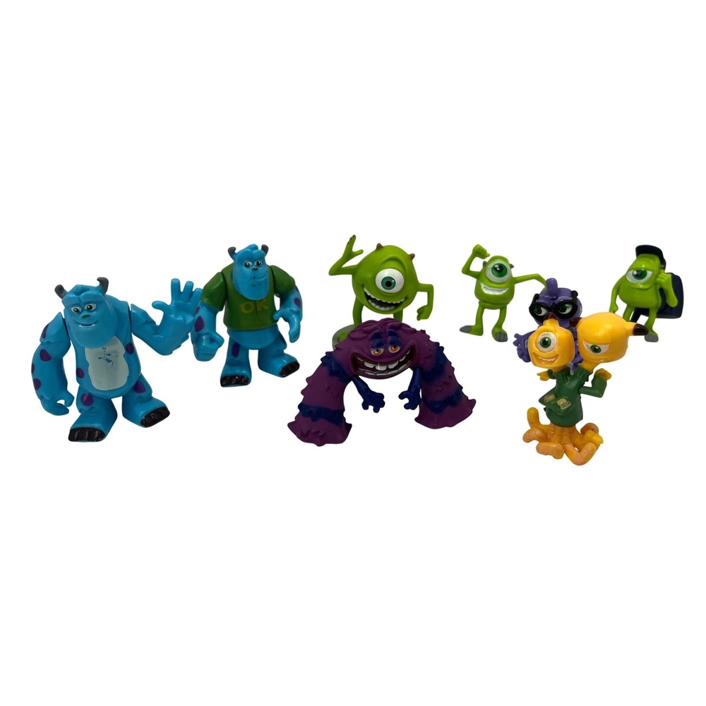 Set 8 Monsters University Figurines Art Terry Terri‎ Sulley and Mike